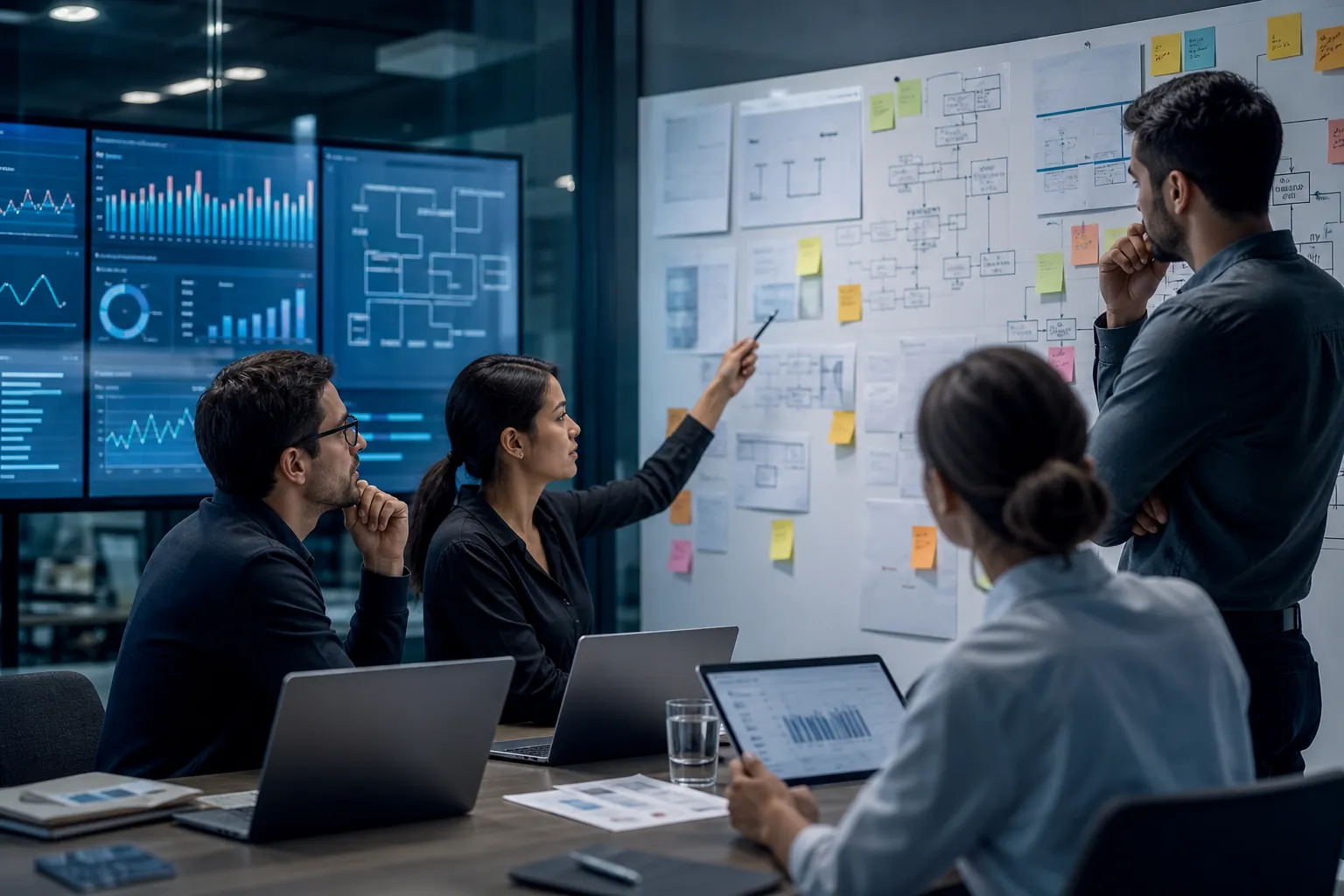 Pixzora Labs team mapping business workflows and software architecture